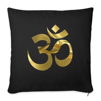 OM - Housse de coussin décorative 45 x 45 cm - noir - Devant