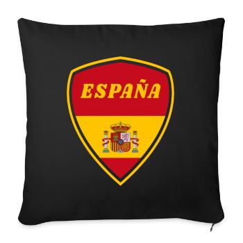 Espagne Armoiries drapeau cadeau - Housse de coussin décorative 45 x 45 cm - noir - Devant