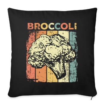 broccoli - Sofa pillowcase 17,3'' x 17,3'' (45 x 45 cm) - black - Front