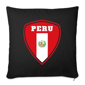 Peru Wappen / Geschenk Südamerika Flagge Lima - Sofakissenbezug 45 x 45 cm - Schwarz - Vorne