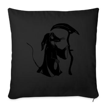 Décès du rat - Housse de coussin décorative 45 x 45 cm - noir - Devant