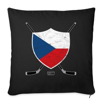 Czech Republic Ice Hockey Czechia Flag Sport Gift - Sofa pillowcase 17,3'' x 17,3'' (45 x 45 cm) - black - Front