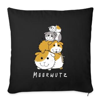 Joyeux cochon d'Inde I Meersau Gift I Fun - Housse de coussin décorative 45 x 45 cm - noir - Devant