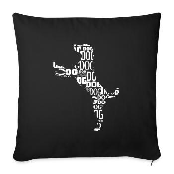 Chien chien - Housse de coussin décorative 45 x 45 cm - noir - Devant