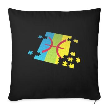 Die Amazigh Berber Flagge - Sofakissenbezug 45 x 45 cm - Schwarz - Vorne