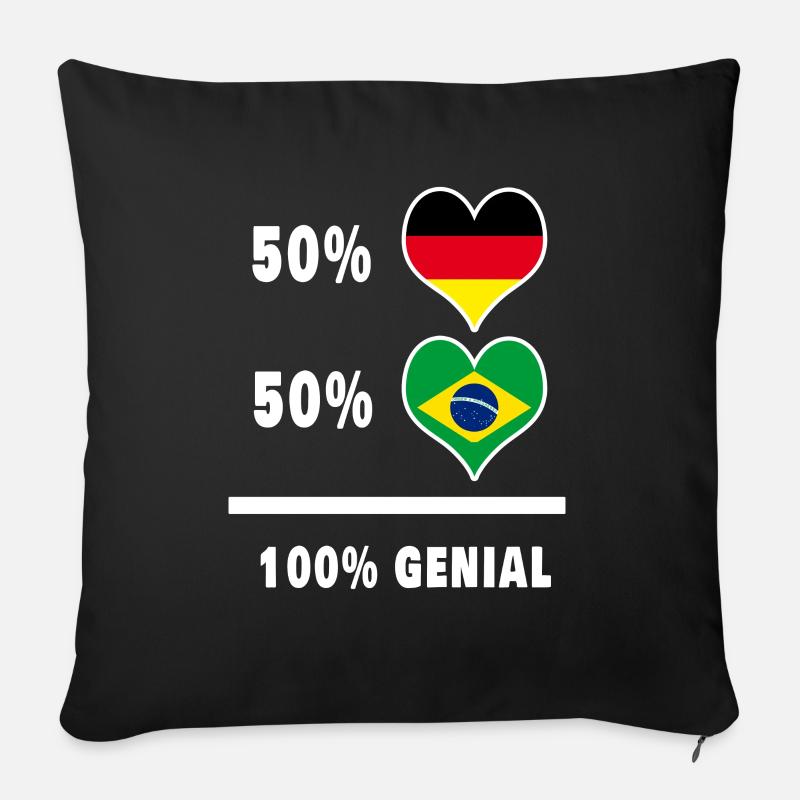 Deutschland und Brasilien Genial / Geschenk - Sofakissenbezug 45 x 45 cm - Schwarz