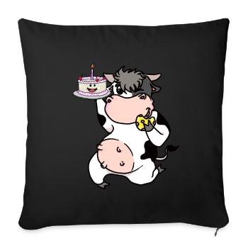 Pâtissier boulanger gâteau gâteau de la vache métiers - Housse de coussin décorative 45 x 45 cm - noir - Devant