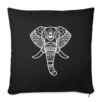 Elephant Art Art Earth India Environmental Protection - Sofa pillowcase 17,3'' x 17,3'' (45 x 45 cm) - black - Front