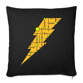Blitz (Muster) - Sofakissenbezug 45 x 45 cm - Schwarz - Vorne