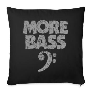More Basse (Vintage/Gris) Bassistes - Housse de coussin décorative 45 x 45 cm - noir - Devant