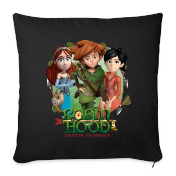 Robin Hood Marian Und Scarlett Gruppenbild - Sofakissenbezug 45 x 45 cm - Schwarz - Vorne