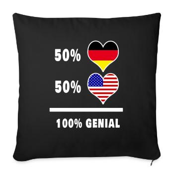 Germany and USA Awesome / Gift - Sofa pillowcase 17,3'' x 17,3'' (45 x 45 cm) - black - Front