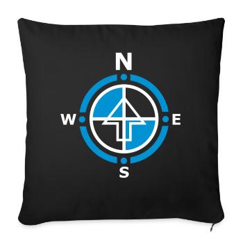 2020 06 29 contemporary wind rose 04 - Sofa pillowcase 17,3'' x 17,3'' (45 x 45 cm) - black - Front