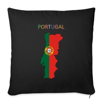 Portugal flag - art design - Sofa pillowcase 17,3'' x 17,3'' (45 x 45 cm) - black - Front