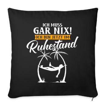 Retraité pensionné retraité disant cadeau - Housse de coussin décorative 45 x 45 cm - noir - Devant