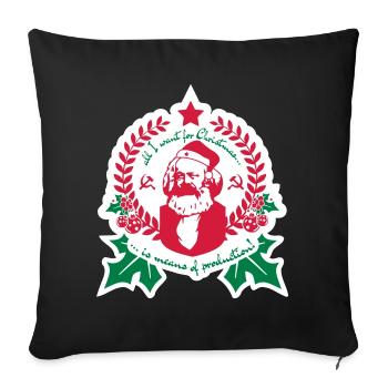 Happy X-Marx - Ugly Christmas Sweater - Sofakissenbezug 45 x 45 cm - Schwarz - Vorne