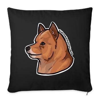 Finnisches vertikales Ohr - Sofakissenbezug 45 x 45 cm - Schwarz - Vorne