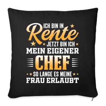 Ruhestand Renten Design für Rentner - Sofakissenbezug 45 x 45 cm - Schwarz - Vorne