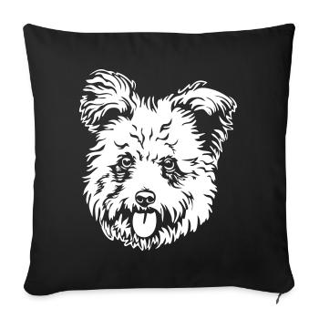 Tête de Pumi « Black Edition » - Housse de coussin décorative 45 x 45 cm - noir - Devant