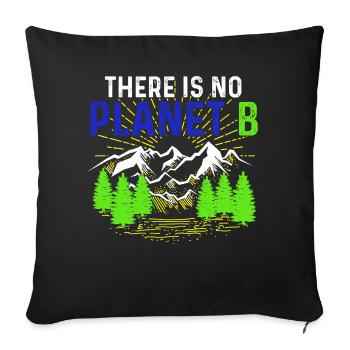 No Planet B Umweltschutz - Sofakissenbezug 45 x 45 cm - Schwarz - Vorne