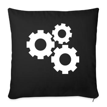 Roues en dents de scie - Housse de coussin décorative 45 x 45 cm - noir - Devant