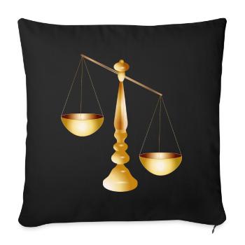 two scales on a beam with stand - Sofa pillowcase 17,3'' x 17,3'' (45 x 45 cm) - black - Front