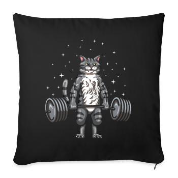 Powerlifter Strongman - Sofakissenbezug 45 x 45 cm - Schwarz - Vorne