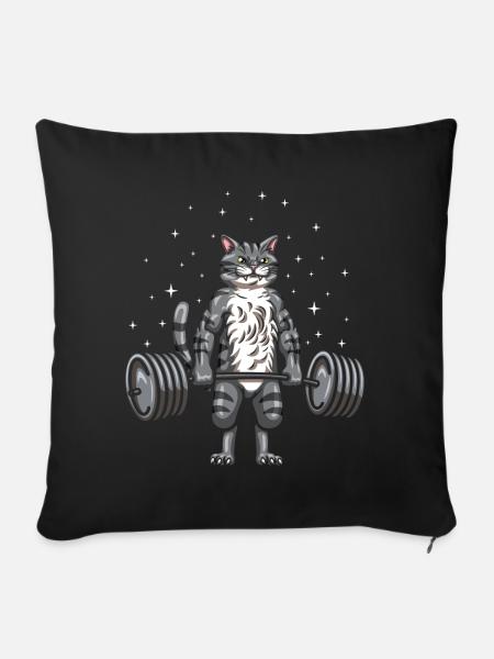Powerlifter Strongman - Sofakissenbezug 45 x 45 cm - Schwarz