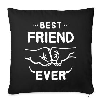 Best Friend Ever BFF Fist Bump Faust logo cool - Housse de coussin décorative 45 x 45 cm - noir - Devant