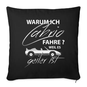 Cabrio Cabriofahrer Sportauto Sportwagen Oben Ohne - Sofakissenbezug 45 x 45 cm - Schwarz - Vorne