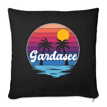 Lake Garda Holidaymakers Lake Garda - Sofa pillowcase 17,3'' x 17,3'' (45 x 45 cm) - black - Front
