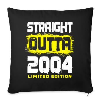 Jahrgang 2004 geboren Geburtstag Spruch - Sofakissenbezug 45 x 45 cm - Schwarz - Vorne