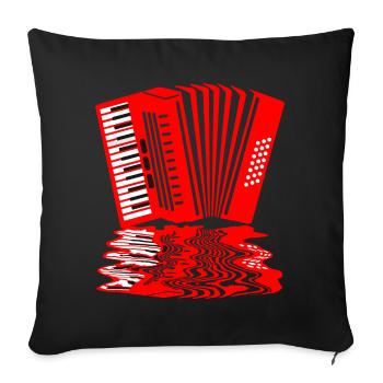 Musique d’accordéon - Housse de coussin décorative 45 x 45 cm - noir - Devant