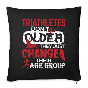 Triahtlon Geburtstagsgeschenk für Triathleten - Sofakissenbezug 45 x 45 cm - Schwarz - Vorne