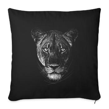 Lioness - Sofa pillowcase 17,3'' x 17,3'' (45 x 45 cm) - black - Front