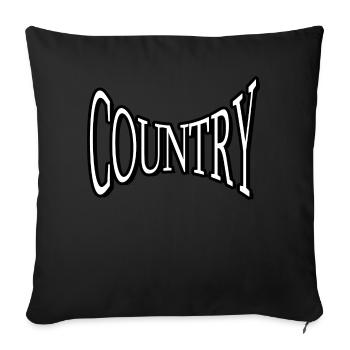 country cowboy western rodéo indien équitation cheval - Housse de coussin décorative 45 x 45 cm - noir - Devant