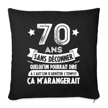 70 ans anniversaire 70 anniversaire cadeau 70 ans - Housse de coussin décorative 45 x 45 cm - noir - Devant