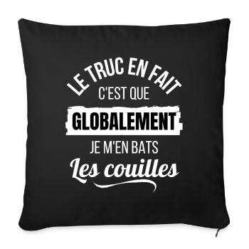 je m'en fou, je m'en fiche - Housse de coussin décorative 45 x 45 cm - noir - Devant