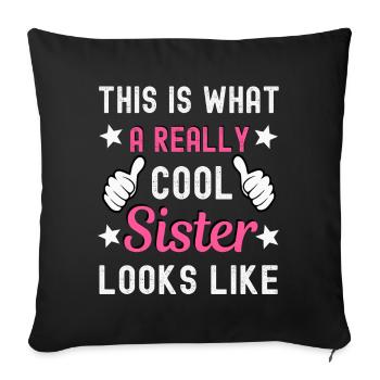 Sister - Sofa pillowcase 17,3'' x 17,3'' (45 x 45 cm) - black - Front