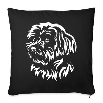 Boloka Tsvetna Head « Black Edition » - Housse de coussin décorative 45 x 45 cm - noir - Devant
