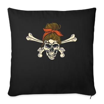 Frau Skull stilvolle Frau Skull stilvolle Geschenk - Sofakissenbezug 45 x 45 cm - Schwarz - Vorne