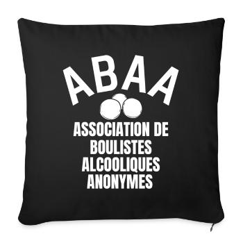 pétanque, fan de pétanque, bouliste - Housse de coussin décorative 45 x 45 cm - noir - Devant
