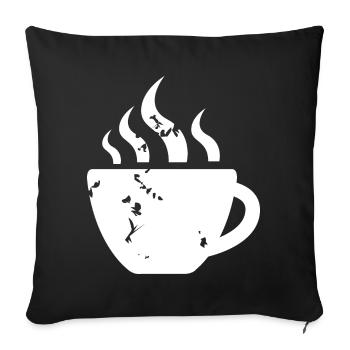 coffee coffee mug retro vintage café icon icon - Sofa pillowcase 17,3'' x 17,3'' (45 x 45 cm) - black - Front