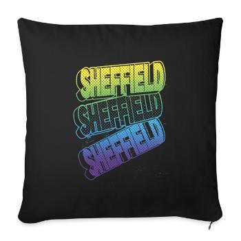 Sheffield England UK City Font Skyline Home - Sofa pillowcase 17,3'' x 17,3'' (45 x 45 cm) - black - Front