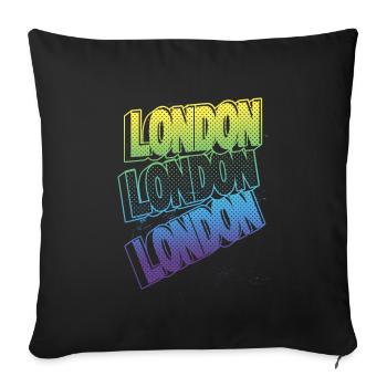 London England UK City Font Skyline Home - Sofa pillowcase 17,3'' x 17,3'' (45 x 45 cm) - black - Front