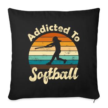 Softball - Sofakissenbezug 45 x 45 cm - Schwarz - Vorne