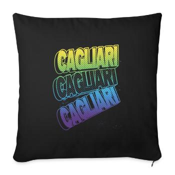 Cagliari Italy City Font Skyline Home - Sofa pillowcase 17,3'' x 17,3'' (45 x 45 cm) - black - Front