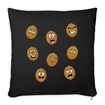 Kiwi - Housse de coussin décorative 45 x 45 cm - noir - Devant