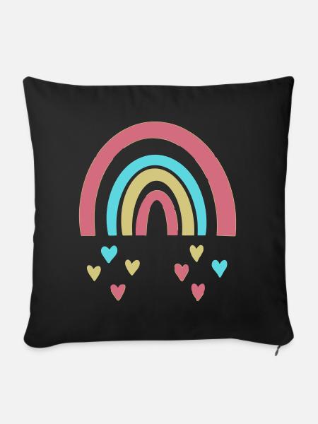 Regenbogen - Sofakissenbezug 45 x 45 cm - Schwarz