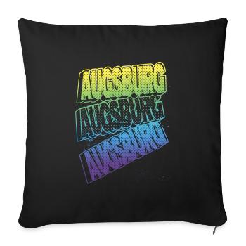 Augsburg Deutschland Stadt Schrift Skyline Heimat - Sofakissenbezug 45 x 45 cm - Schwarz - Vorne